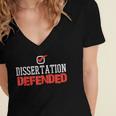 Dissertation Defended Doctorate Doctoral PhD Graduation Women's Jersey Short Sleeve Deep V-Neck Tshirt
