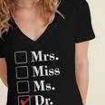 Doctor Graduation Honorific Titles List Women's Jersey Short Sleeve Deep V-Neck Tshirt