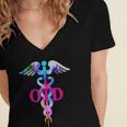 Doctor Of Occupational Therapy OTD Caduceus Graduation Women's Jersey Short Sleeve Deep V-Neck Tshirt