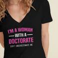 Doctoral Degree Graduation Woman With a Doctorate Women's Jersey Short Sleeve Deep V-Neck Tshirt