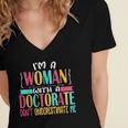 Doctorate Degree PhD Graduation PsyD Woman EdD Psychology Women's Jersey Short Sleeve Deep V-Neck Tshirt