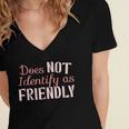 Does NOT Identify As Friendly Sarcastic Introvert Women's Jersey Short Sleeve Deep V-Neck Tshirt Does NOT Identify As Friendly Sarcastic Introvert Women's Jersey Short Sleeve Deep V-Neck Tshirt