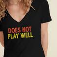 Does Not Play Well I Introvert Women's Jersey Short Sleeve Deep V-Neck Tshirt
