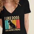 I Like Dogs And Maybe 3 People Introvert Women's Jersey Short Sleeve Deep V-Neck Tshirt I Like Dogs And Maybe 3 People Introvert Women's Jersey Short Sleeve Deep V-Neck Tshirt