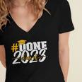 Done Class Of 2023 Graduation For Her Him Grad Seniors 2023 Women's Jersey Short Sleeve Deep V-Neck Tshirt