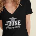 Done Class Of 2025 Graduation For Her Him Grad Seniors 2025 Women's Jersey Short Sleeve Deep V-Neck Tshirt