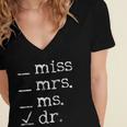 Dr Doctor Doctorate PhD Graduation Women's Jersey Short Sleeve Deep V-Neck Tshirt