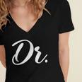 Dr Doctor Medical School Graduation Men & Women New Doctor Women's Jersey Short Sleeve Deep V-Neck Tshirt