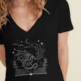 Dragon Flying Out Of Book Lover Bookworm Fantasy Novels Women's Jersey Short Sleeve Deep V-Neck Tshirt Dragon Flying Out Of Book Lover Bookworm Fantasy Novels Women's Jersey Short Sleeve Deep V-Neck Tshirt