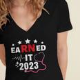 Earned It 2023 For Nurse Graduation Or RN LPN Class Of 2023 Women's Jersey Short Sleeve Deep V-Neck Tshirt