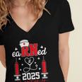 Earned It 2025 For Nurse Graduation Or RN LPN Class Of 2025 Women's Jersey Short Sleeve Deep V-Neck Tshirt