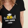 Earned Not Given Shirt RN Nurses Graduation 2019 Her Women's Jersey Short Sleeve Deep V-Neck Tshirt