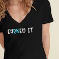 EaRNed It Shirt Nurse Nursing School Graduation RN Women's Jersey Short Sleeve Deep V-Neck Tshirt
