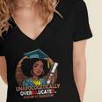 EdD Black Girls Doctor Of Education Graduation Black Women Women's Jersey Short Sleeve Deep V-Neck Tshirt