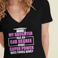 EdD Doctor Of Education Daughter Power Doctorate Graduation Women's Jersey Short Sleeve Deep V-Neck Tshirt