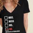 EdD Doctor Of Education Dr Doctorate Graduation Women's Jersey Short Sleeve Deep V-Neck Tshirt