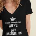 EDD Doctor Of Education EdD Wife Doctorate Graduation Women's Jersey Short Sleeve Deep V-Neck Tshirt