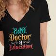 EdD Doctor Of Education Inspiring Doctorate Graduation Women's Jersey Short Sleeve Deep V-Neck Tshirt