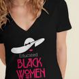 Educated Women Graduation Shirt Women's Jersey Short Sleeve Deep V-Neck Tshirt