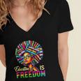 Education Freedom Teacher Books Black History Month Women's Jersey Short Sleeve Deep V-Neck Tshirt Education Freedom Teacher Books Black History Month Women's Jersey Short Sleeve Deep V-Neck Tshirt