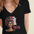 Education Is Freedom History Month Teacher Books Afro Women's Jersey Short Sleeve Deep V-Neck Tshirt Education Is Freedom History Month Teacher Books Afro Women's Jersey Short Sleeve Deep V-Neck Tshirt