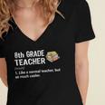Eighth Grade Teacher Graduation Shirts Gifts Funny Saying Women's Jersey Short Sleeve Deep V-Neck Tshirt