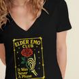 Elder Emo Club Emo Gothic Music Nostalgia Women's Jersey Short Sleeve Deep V-Neck Tshirt