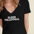 Elder Millennial Retro 90s Nostalgia Women's Jersey Short Sleeve Deep V-Neck Tshirt