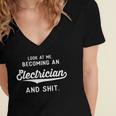 Electrician Graduation Men Women Electrical Women's Jersey Short Sleeve Deep V-Neck Tshirt