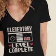 Elementary Level Complete Gamer Class Of 2025 Graduation Women's Jersey Short Sleeve Deep V-Neck Tshirt