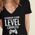 Elementary School Level Complete Gamer Graduate Graduation Women's Jersey Short Sleeve Deep V-Neck Tshirt