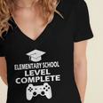 Elementary School Level Complete Gamer Graduation Day 2024 Women's Jersey Short Sleeve Deep V-Neck Tshirt