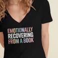 Emotionally Recovering From a Book Reading Librarian Women's Jersey Short Sleeve Deep V-Neck Tshirt