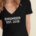 Engineering Graduation Engineer Est 2018 Tee Women's Jersey Short Sleeve Deep V-Neck Tshirt