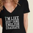 English Major Graduation Shirt I'm Like 2018 Done Women's Jersey Short Sleeve Deep V-Neck Tshirt