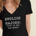 English Majors Doin' It For The Money Graduation Shirt Women's Jersey Short Sleeve Deep V-Neck Tshirt