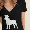 English Mastiff Graduation Dog Graduate Women's Jersey Short Sleeve Deep V-Neck Tshirt