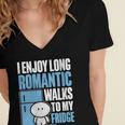 I Enjoy Long Romantic Walks To My Fridge Introvert Women's Jersey Short Sleeve Deep V-Neck Tshirt