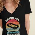 Error 404 Streaming Not Found Nostalgia VHS Retro Tape Women's Jersey Short Sleeve Deep V-Neck Tshirt Error 404 Streaming Not Found Nostalgia VHS Retro Tape Women's Jersey Short Sleeve Deep V-Neck Tshirt
