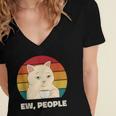 Ew People Introvert Cat Lover Crazy Colorful Cat Lady Women's Jersey Short Sleeve Deep V-Neck Tshirt Ew People Introvert Cat Lover Crazy Colorful Cat Lady Women's Jersey Short Sleeve Deep V-Neck Tshirt