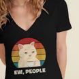 Ew People Introvert Cat Lover Crazy Colorful Cat Lady Women's Jersey Short Sleeve Deep V-Neck Tshirt Ew People Introvert Cat Lover Crazy Colorful Cat Lady Women's Jersey Short Sleeve Deep V-Neck Tshirt