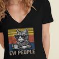 Ew People Introvert Cat Lover Crazy Vintage Cat Lady Women's Jersey Short Sleeve Deep V-Neck Tshirt Ew People Introvert Cat Lover Crazy Vintage Cat Lady Women's Jersey Short Sleeve Deep V-Neck Tshirt