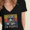 Ew People Introvert Cat Lover Crazy Vintage Cat Lady Women's Jersey Short Sleeve Deep V-Neck Tshirt Ew People Introvert Cat Lover Crazy Vintage Cat Lady Women's Jersey Short Sleeve Deep V-Neck Tshirt