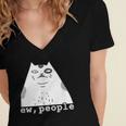 Ew People Introvert Sayings Sarcastic Cat Quote Women's Jersey Short Sleeve Deep V-Neck Tshirt Ew People Introvert Sayings Sarcastic Cat Quote Women's Jersey Short Sleeve Deep V-Neck Tshirt