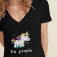 Ew People Unicorn Lover Introvert Rainbow Unicorn Women's Jersey Short Sleeve Deep V-Neck Tshirt Ew People Unicorn Lover Introvert Rainbow Unicorn Women's Jersey Short Sleeve Deep V-Neck Tshirt