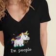 Ew People Unicorn Lover Introvert Rainbow Unicorn Women's Jersey Short Sleeve Deep V-Neck Tshirt Ew People Unicorn Lover Introvert Rainbow Unicorn Women's Jersey Short Sleeve Deep V-Neck Tshirt
