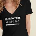 Extroverts Scare Me Introvert Antisocial Joke INFJ Pun Women's Jersey Short Sleeve Deep V-Neck Tshirt Extroverts Scare Me Introvert Antisocial Joke INFJ Pun Women's Jersey Short Sleeve Deep V-Neck Tshirt