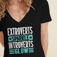 Extroverts Sparkle Introverts Glow Introvert Women's Jersey Short Sleeve Deep V-Neck Tshirt Extroverts Sparkle Introverts Glow Introvert Women's Jersey Short Sleeve Deep V-Neck Tshirt
