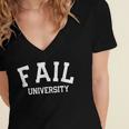 Fail University School College Joke Humor Graduation Women's Jersey Short Sleeve Deep V-Neck Tshirt