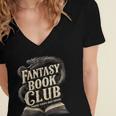 Fantasy Book Club Dragons For Women Men Or Kids Reading Women's Jersey Short Sleeve Deep V-Neck Tshirt